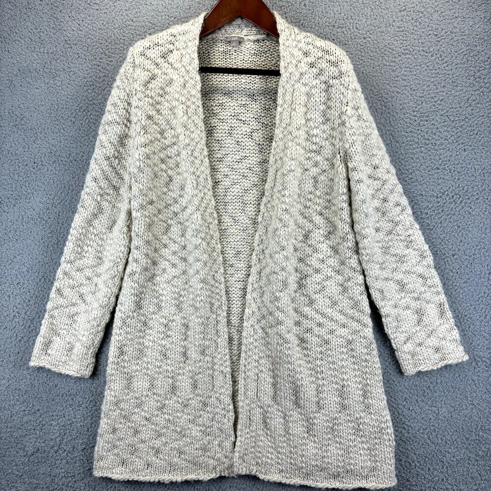 J Jill Alpaca Cardigan Medium Wool Lagenlook Minimal Cabin Cozy Duster Long Line